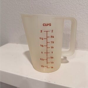 Vintage Tupperware Measuring Cup Pitcher 2 Cup Plastic Measuring Jug Red